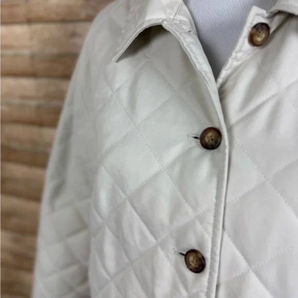 Orvis Womens  Quilted Barn Coat Button Front Utility Jacket size Large - Picture 3 of 6